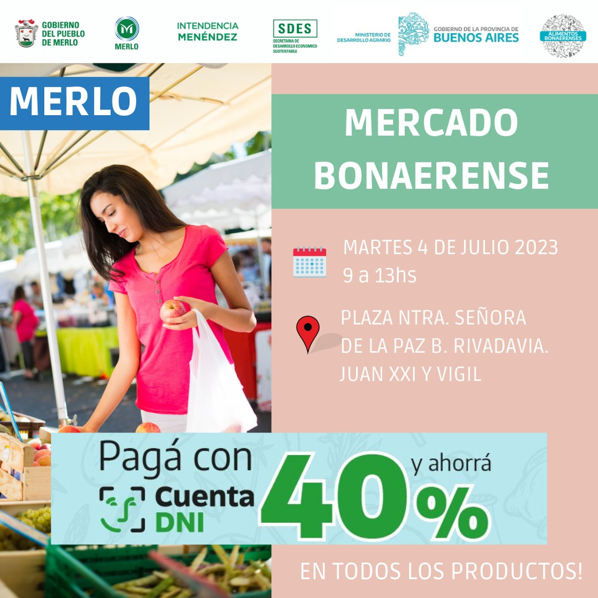 Volverán los Mercados Bonaerenses a Merlo en julio.