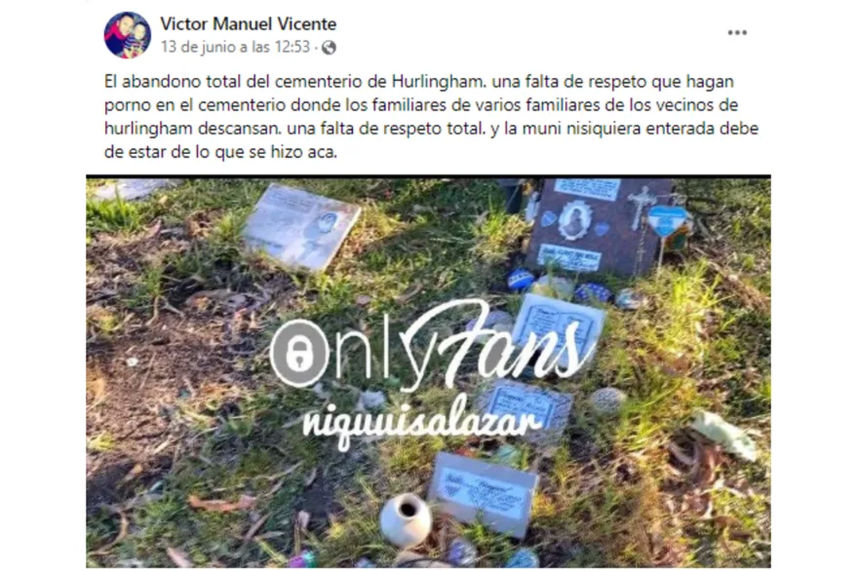 Hurlingham: Conmoción por video pornográfico en cementerio