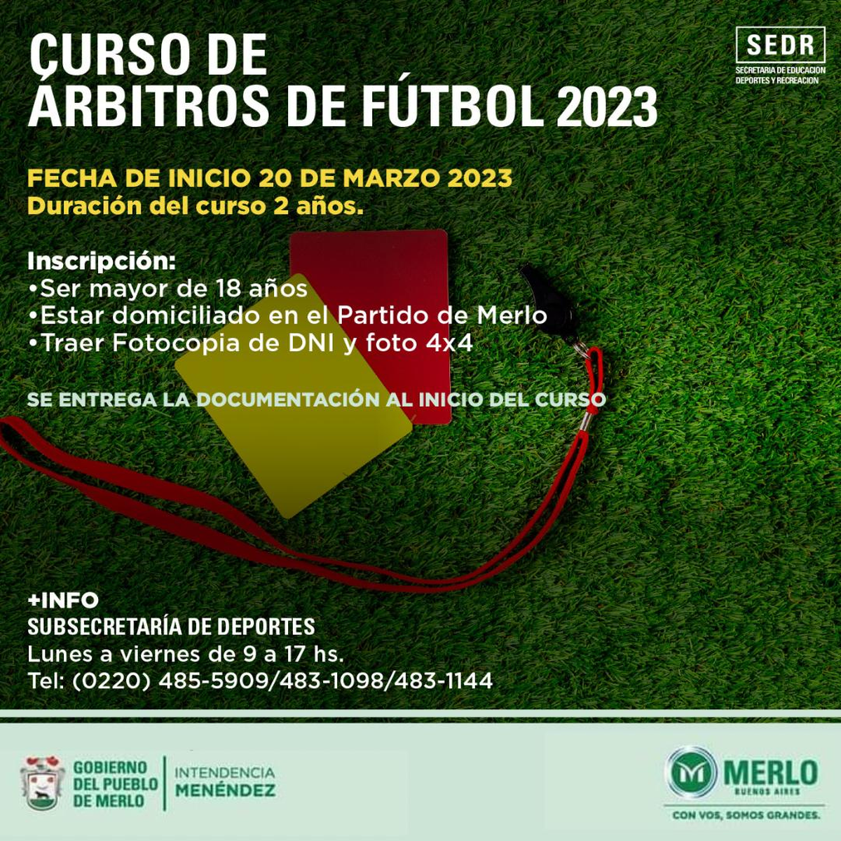 Inscripciones para el curso de árbitro de fútbol