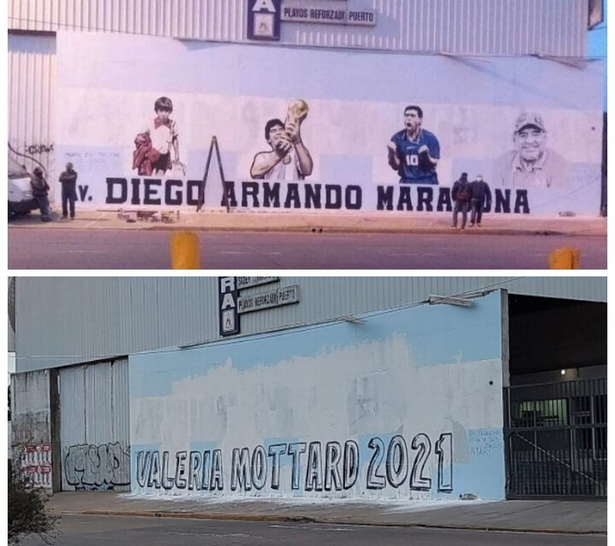 La Matanza: Taparon un mural de Maradona con pintadas políticas y hay polémica