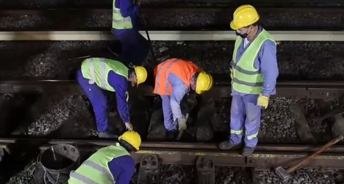 Tren Sarmiento: Realizan trabajos de mejoramiento en la vías de Haedo