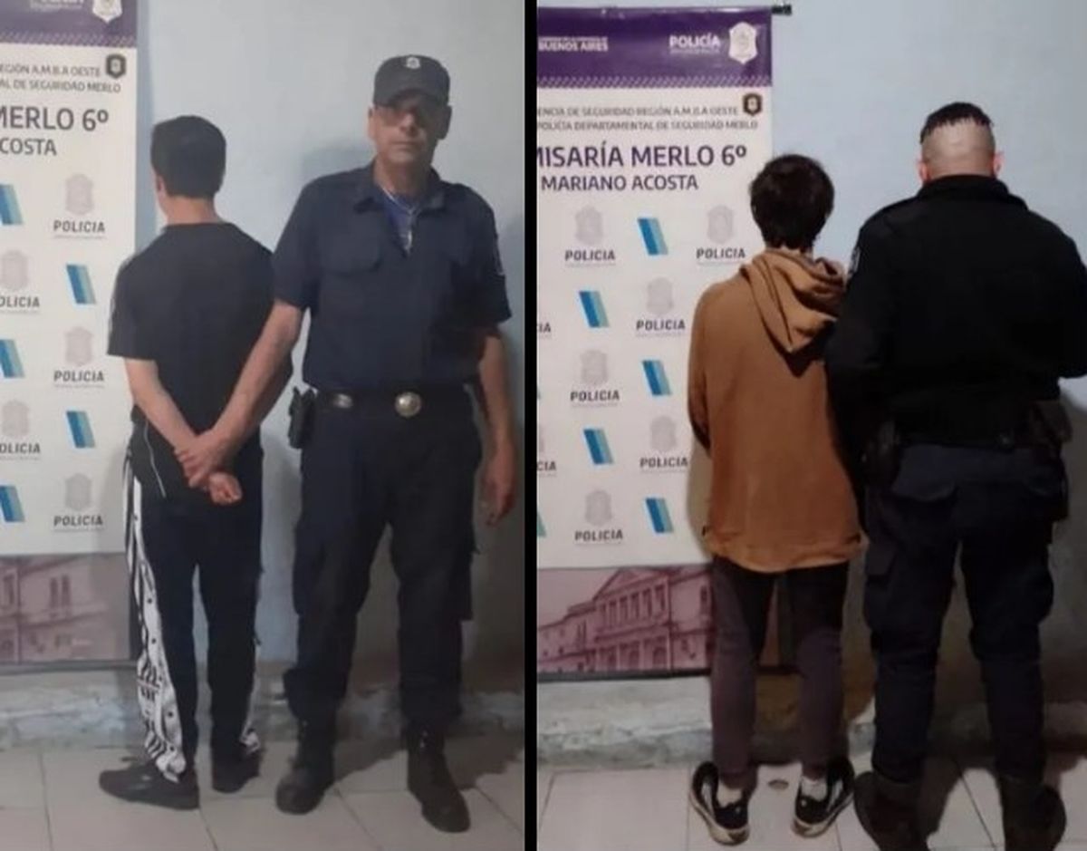 Los principales sospechosos del crimen de Nicolás cuando fueron detenidos en Merlo.