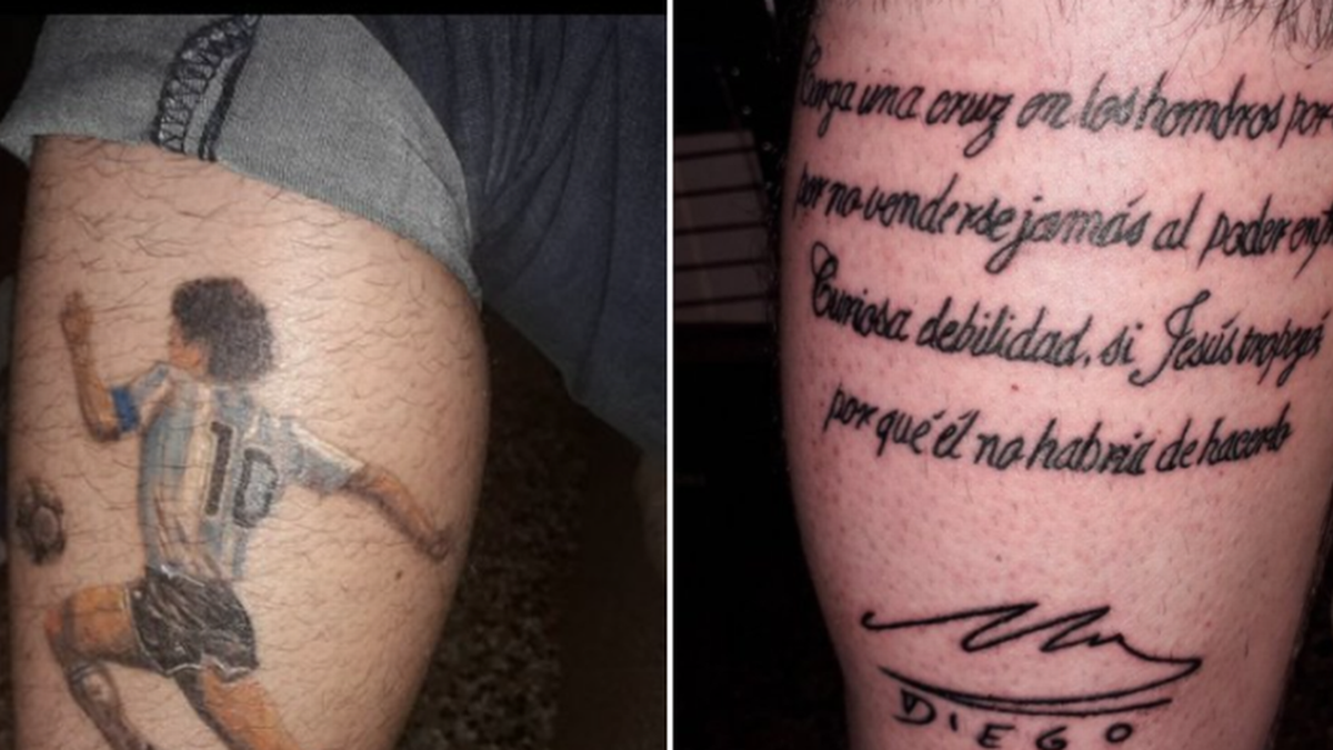 Furor por los tatuajes de Maradona en el Oeste: conocé cómo es el trabajo desde dentro