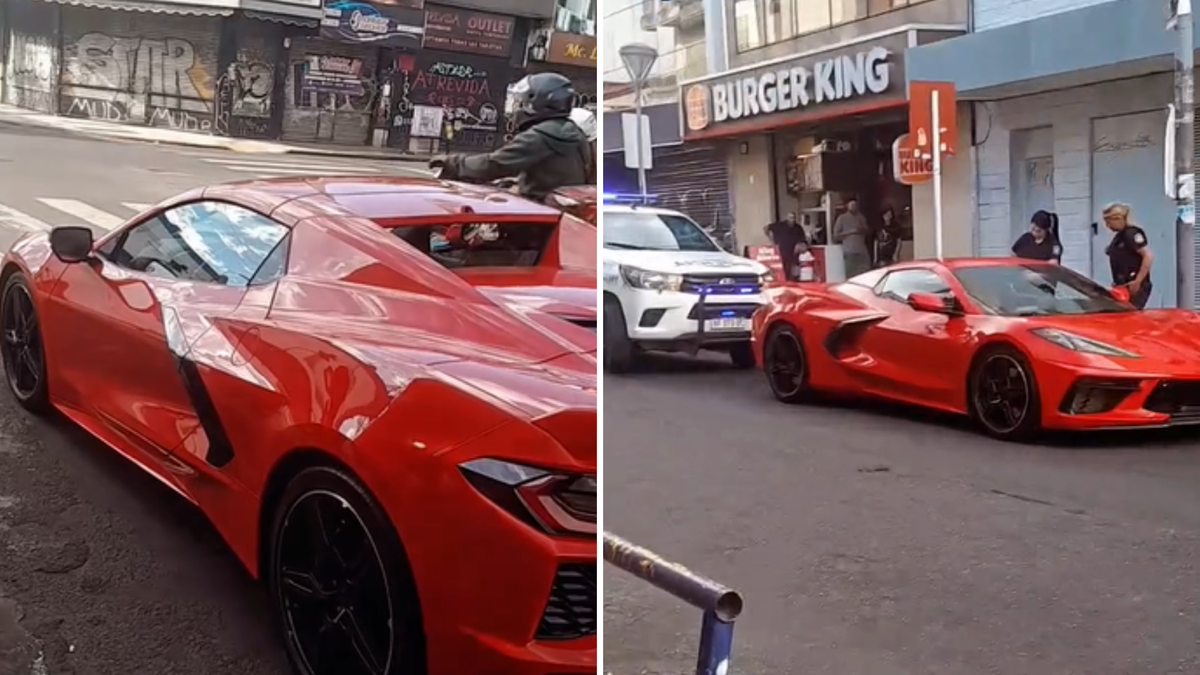 Acelera eso: un Corvette circuló por las calles de Morón y el momento se volvió viral