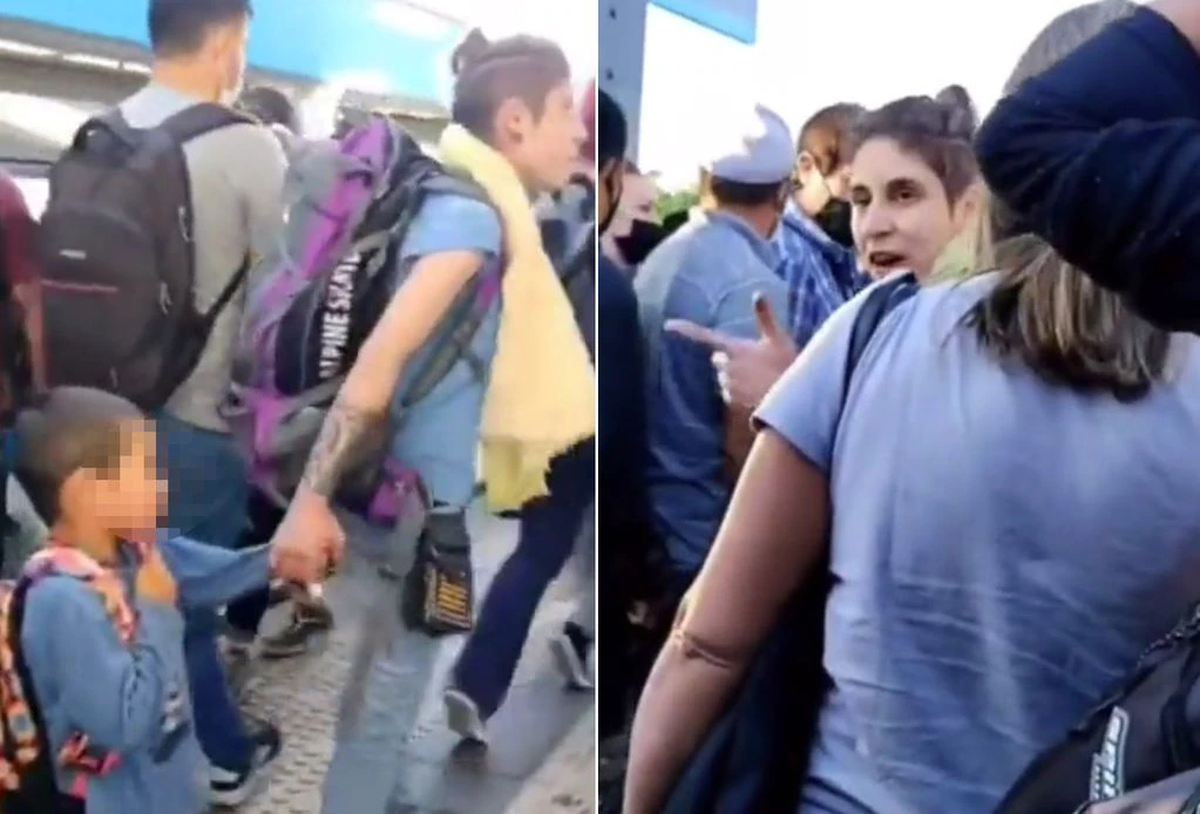 Tren Sarmiento: discusión entre una mujer y un policía