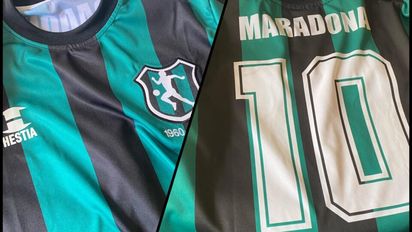 La camiseta verde y negra de Maradona que explotó en Mataderos y vecinos de  La Matanza
