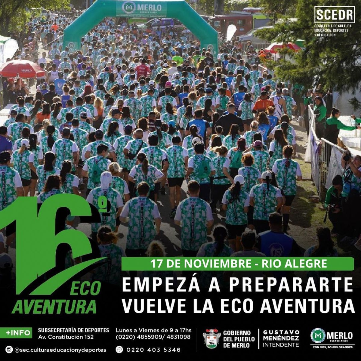 Últimos días para inscribirse a la carrera ecoaventura de Merlo.